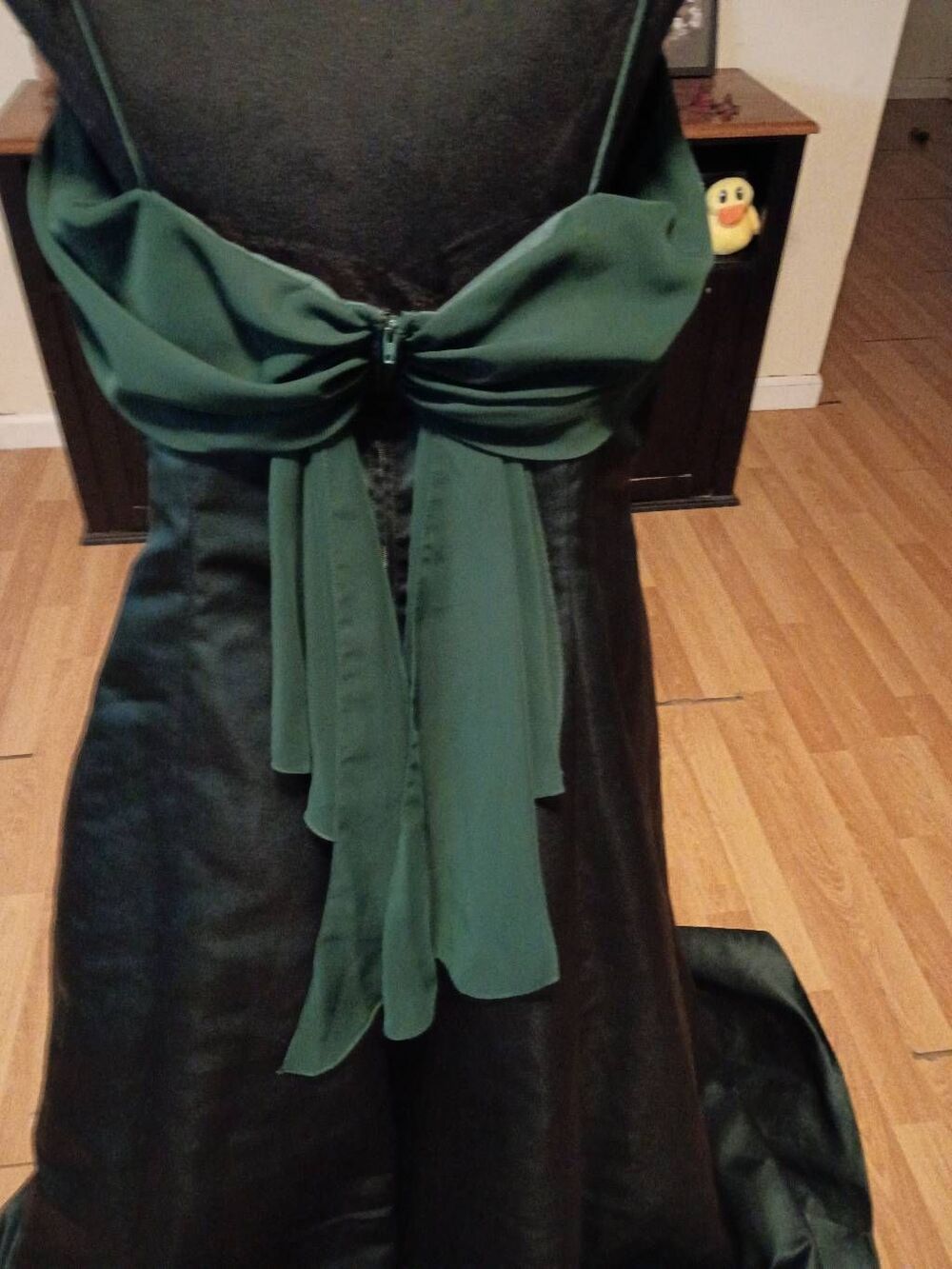 Vintage Y2K Size 18 Michaelangelo Green Spaghetti Strap Formal Maxi Long Dress - Picture 7 of 9